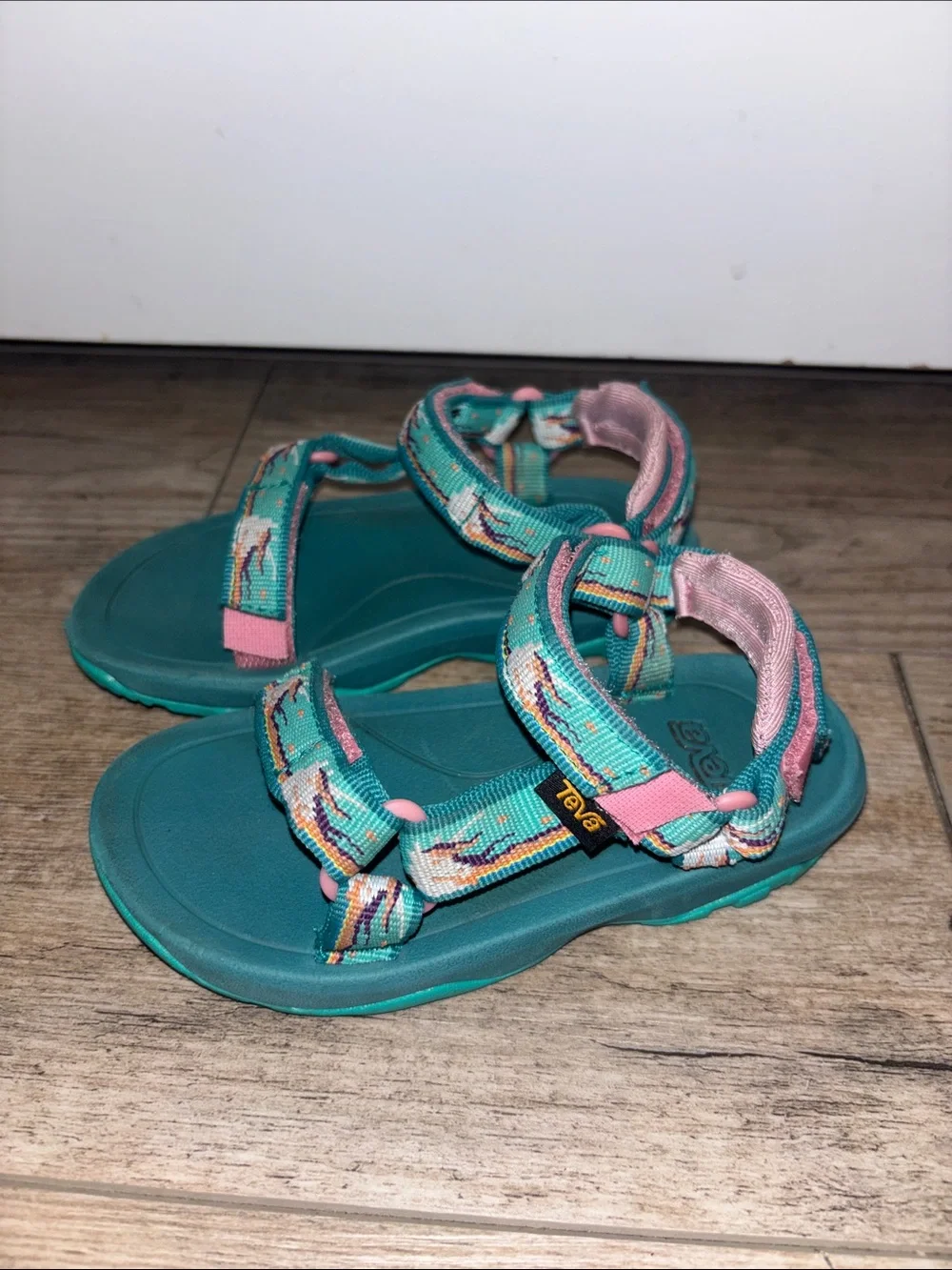 TEVA Kids Teal & Pink Outdoor Sandals Size 8